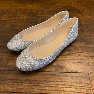 Nine West Silver Glitter flats